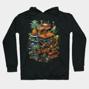 Crazy Pineaple Dream House Cool Isometric Game design Hoodie